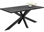 Esstisch MÄUSBACHER "Big System Metall", schwarz feinstruktur, graphit, schwarz feinstruktur, graphit, B:200cm H:78cm T:100cm, Tische, Esstisch, Metallgestell in Stern lang-Form