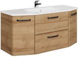 Waschtisch SAPHIR "Quicket 318, mit Keramikbecken, 112cm breit", riviera eiche quer nachbildung, B:112cm H:53,2cm T:49cm, Holzwerkstoff, Waschtische, Waschtisch