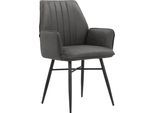 Esszimmerstuhl OTTO HOME "Hrodwyn", grau (anthrazit, schwarz, anthrazit), B:58cm H:92cm T:58cm, Stoff, Stühle, Esszimmerstuhl, Sitz gepolstert, mit horizontale Nähten am Rücken, Sitzhöhe 52 cm