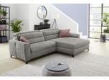 Ecksofa JOCKENHÖFER GRUPPE "Double One L-Form, B: 288 cm, 2x120 cm breite, elektr. Relaxfunktionen", grau (hgrau, rosa), B:288cm T:105cm, Luxus-Microfaser in Lederoptik (100% Polyester), Sofas, Ecksofa, mit 2x 120cm breiten, elektromotorischen Relaxfunktionen