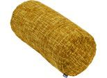 Dekokissen DONE. "Twist", gold (gold, meliert), B:22cm H:10cm L:50cm, Polyester, Dekokissen_Sitzkissen_Kissenhüllen, Dekokissen, Geflochtene Optik