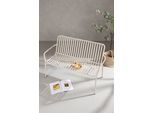 Gartenlounge-Bank VENTURE HOME "Peking, robustes Bankelement für hohen Sitzkomfort", beige, beige, B:130cm H:85cm T:64cm, Aluminium, Sitzbänke, Gartenlounge-Bank, Sitzbank rund, Aluminiumgestell, leicht, komfortabel
