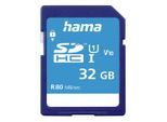 HAMA Speicherkarte "SD Karte, Memory Fast, Class 10 UHS-I", blau, 32 GB, Speicherkarten, Speicherkarte