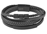 Edelstahlarmband ADELIA´S "Unisex Armband aus Edelstahl" Gr. 21, schwarz, Armbänder, Herren, 21, Edelstahl, Edelstahlarmband