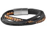 Edelstahlarmband ADELIA´S "Unisex Armband aus Edelstahl" Gr. 19, braun silber, Armbänder, Damen, 19, Edelstahl, Edelstahlarmband