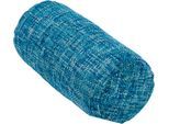 Dekokissen DONE. "Twist", blau (petrol, meliert), B:22cm H:10cm L:50cm, Polyester, Dekokissen_Sitzkissen_Kissenhüllen, Dekokissen, Geflochtene Optik