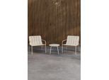 Gartenlounge-Set VENTURE HOME "Minos, großzügiges Outdoor-Set für vielseitige Nutzung", weiß (beige, beige, beige), B:70cm H:745cm T:70cm, Stahl, Sitzmöbel-Sets, Gartenlounge-Set, Loungemöbel mit Metallgestell, pulverbeschichtet