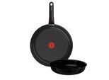 Pfannen-Set TEFAL "Ingenio Excellence Keramik", schwarz, Pfannen, Pfannen-Set, abnehmbarer Ingenio-Griff, Thermo-Signal, stapelbar, Induktion