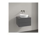 Villeroy und Boch Antao Waschtisch-Unterschrank L18050GK mit Beleuchtung, 2 Auszüge, 600 x 360 x 500 mm, Front ohne Struktur, Anthracite Matt Lacquer / Anthracite Matt Lacquer