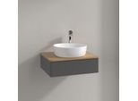 Villeroy und Boch Antao Waschtisch-Unterschrank K07151GK 60x19x50cm, Hahnloch, Waschbeckenplattenfarbe honey oak, anthracite matt lacquer