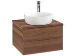 Villeroy und Boch Antao Waschtisch-Unterschrank K18152HM 60x36x50cm, Hahnloch, Waschbeckenplattenfarbe warm walnut, warm walnut