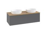 Villeroy und Boch Antao Waschtisch-Unterschrank L35011GK mit Beleuchtung, 120x36x50cm, Waschbeckenplattenfarbe honey oak, anthracite matt lacquer