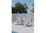 Gartenlounge-Set VENTURE HOME "Ithaka, großzügiges Outdoor-Set für hohen Sitzkomfort", beige, beige, schwarz, B:735cm H:93cm T:100cm, Polyester, Stahl, Sitzmöbel-Sets, Gartenlounge-Set, Loungemöbel mit Stoffbezug, angenehm, weich