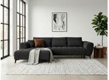 Ecksofa WERK2 "Garay, XXL-Liegefläche: elektrisch ausziehbar auf ca. 228×126 cm", schwarz, B:287cm H:64cm T:220cm, 100% Polyester, Sofas, Ecksofa, Luxus in Übergröße: XXL-Liegefläche, Komfort-Ottomane & stilvolle Füße