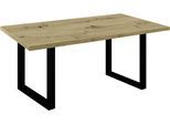 Esstisch MÄUSBACHER "Big System Metall", schwarz feinstruktur, asteiche, schwarz feinstruktur, asteiche, B:160cm H:78cm T:90cm, Tische, Esstisch, Metallgestell in U-Form
