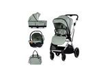Chipolino Kombikinderwagen Aurora 3 in 1 Babyschale Babywanne Sportsitz Tasche grün