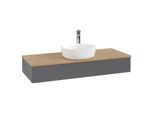 Villeroy und Boch Antao Waschtisch-Unterschrank L10051GK mit Beleuchtung, 120x19x50cm, Hahnloch, Waschbeckenplattenfarbe honey oak, anthracite matt lacquer