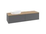 Villeroy und Boch Antao Waschtisch-Unterschrank L37111GK mit Beleuchtung mit Struktur, 160x36x50cm, Waschbeckenplattenfarbe honey oak, anthracite matt lacquer