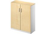Schäfer Shop Genius Flügeltürenschrank TETRIS SOLID, 3 OH, B 800 mm, abschließbar, mit Abdeckplatte, Ahorn-Dekor/weißalu