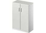 Schäfer Shop Genius Flügeltürenschrank TETRIS SOLID, 3 OH, B 800 mm, abschließbar, mit Abdeckplatte, lichtgrau/weißalu