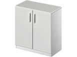 Schäfer Shop Genius Flügeltürenschrank TETRIS SOLID, 2 OH, B 800 mm, abschließbar, mit Abdeckplatte, lichtgrau