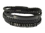 Edelstahlarmband ADELIA´S "Herren Armband aus Edelstahl" Gr. 19, schwarz, Armbänder, Herren, 19, Edelstahl, Edelstahlarmband