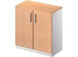 Schäfer Shop Genius Flügeltürenschrank TETRIS SOLID, 2 OH, B 800 mm, abschließbar, mit Abdeckplatte, Buche-Dekor/weißalu