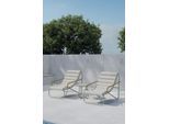 Gartenlounge-Set VENTURE HOME "Ithaka, großzügiges Outdoor-Set für hohen Sitzkomfort", beige, beige, salbeigrün, B:735cm H:93cm T:100cm, Polyester, Stahl, Sitzmöbel-Sets, Gartenlounge-Set, Loungemöbel mit Stoffbezug, angenehm, weich