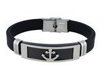 Edelstahlarmband ADELIA´S "Unisex Armband aus Edelstahl" Gr. 17, silber schwarz, Armbänder, Herren, 17, Edelstahl, Edelstahlarmband