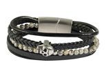 Edelstahlarmband ADELIA´S "Herren Armband aus Edelstahl" Gr. 17, schwarz grau silber, Armbänder, Herren, 17, Edelstahl, Edelstahlarmband