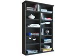 Media-Regal VCM "Holz CD DVD Wandregal Schrank Zuntisa Glastür", schwarz, B:60cm T:18cm, Regale, Media-Regal