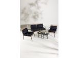 Gartenlounge-Set VENTURE HOME "Paola, großzügiges Outdoor-Set für hohen Sitzkomfort", schwarz, natur, schwarz, B:122cm H:86cm T:87cm, Geflecht Rattan, Polyester, Stahl, Sitzmöbel-Sets, Gartenlounge-Set, Loungemöbel rund, Stoffbezug, angenehm, wetterfest