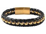 Edelstahlarmband ADELIA´S "Unisex Armband aus Edelstahl" Gr. 19, schwarz gold, Armbänder, Herren, 19, Edelstahl, Edelstahlarmband
