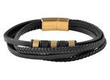 Edelstahlarmband ADELIA´S "Unisex Armband aus Edelstahl" Gr. 23, schwarz (schwarz gold), Armbänder, Herren, 23, Edelstahl, Edelstahlarmband