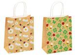 TSI Geschenktüten Kleeblatt, Kraftpapier, B 180 x T 100 x H 230 mm, 2 Motive á 6 Stück