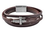 Edelstahlarmband ADELIA´S "Unisex Armband aus Edelstahl" Gr. 21, braun, Armbänder, Herren, 21, Edelstahl, Edelstahlarmband