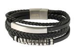 Edelstahlarmband ADELIA´S "Herren Armband aus Edelstahl" Gr. 17, schwarz silber, Armbänder, Herren, 17, Edelstahl, Edelstahlarmband