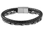 Edelstahlarmband ADELIA´S "Unisex Armband aus Edelstahl" Gr. 23, schwarz silber, Armbänder, Herren, 23, Edelstahl, Edelstahlarmband