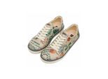 Sneaker DOGO "Classic Schnürsneaker Plant Lady Damen Sneaker", Damen, Gr. 36, Normalschaft, bunt (natur), Lederimitat, Schuhe Skaterschuh Schnürschuh Sneaker low, Handgefertigt