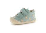 Lauflernschuh NATURINO "COCOON VL", Jungen, Gr. 24, mint, Veloursleder, bestickt, Schuhe Lauflernschuh, Babyschuh, Klettschuh, Größenschablone zum Download