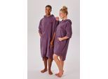 Badeponcho KANGAROOS "Summer, ideal für Sauna, Spa & im Urlaub, Damen & Herren" Gr. S, mauve, S/M, Baumwolle, Hausmäntel, Surfponcho, mit Bauchtasche, 100% Baumwolle, Frottee