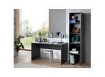 Vipack LONDON Jugendzimmer Set 2-tlg. best. aus: Schreibtisch, Regal, Ausf. Dekor Anthrazit, Absatz Buche natur massiv