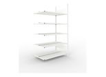 Meta Büro-Anbauregal COMPACT doppelseitig 1850x1000x600 mm lichtgrau (20077647)