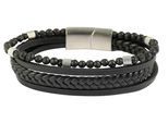 Edelstahlarmband ADELIA´S "Herren Armband aus Edelstahl" Gr. 17, schwarz silber, Armbänder, Herren, 17, Edelstahl, Edelstahlarmband