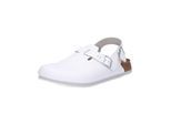 Pantolette BIRKENSTOCK "Tokio", Damen, Gr. 47, weiß, Obermaterial: 100% Rindsleder Leather cow., Schuhe Pantolette