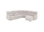 Mid.you Wohnlandschaft, Hellgrau, Kunststoff, 5-Sitzer, Ottomane rechts, Eckteil, 325x107x302 cm, Relaxfunktion, USB-C-Anschluss, Wohnzimmer, Sofas & Couches, Wohnlandschaften