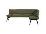 Carryhome Eckbank, Schwarz, Olivgrün, Holz, Metall, Textil, Buche, massiv, Ottomane rechts, Eckteil, 235x165 cm, Stoffauswahl, Esszimmer, Bänke, Eckbänke