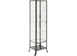 Xora Vitrine , Schwarz, Transparent , Metall, Glas , 5 Fächer , 45x180x40 cm , Esszimmer, Vitrinen, Vitrinenschränke