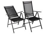 Gartenstuhl-Set 2er-Set Anthrazit mit Relaxfunktion