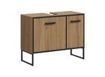 Waschbeckenunterschrank Bagno Eiche Artisan/Schwarz